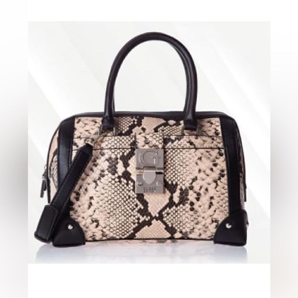 Guess Tan Gray Snake Python Faux Leather
Crossbody Bag.